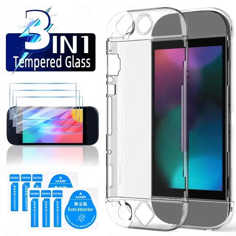 3IN1 for Switch 2 Case + Glass Screen Protector Anti-fall Anti-Scratch Protective Case Tempered Glass Films for Nintendo Switch2
3IN1 for Switch 2 Case + Glass Screen Protector Anti-fall Anti-Scratch Protective Case Tempered Glass Films for Nintendo Switch2