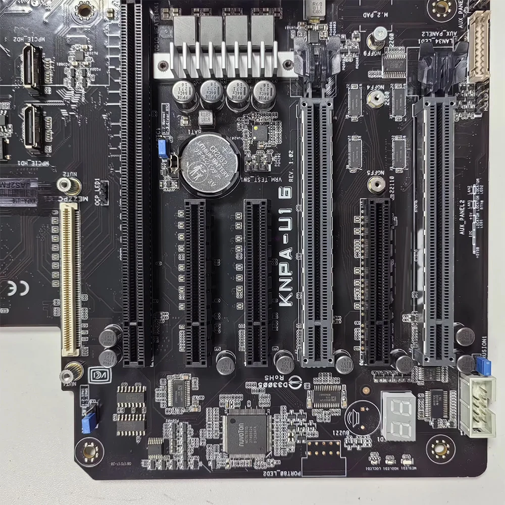 Серверная материнская плата с 16 слотами DIMM M.2 NVMe 6 PCIe и интерфейсом мезонина OCP 2.0 KNPA-U16
Серверная материнская плата с 16 слотами DIMM M.2 NVMe 6 PCIe и интерфейсом мезонина OCP 2.0 KNPA-U16