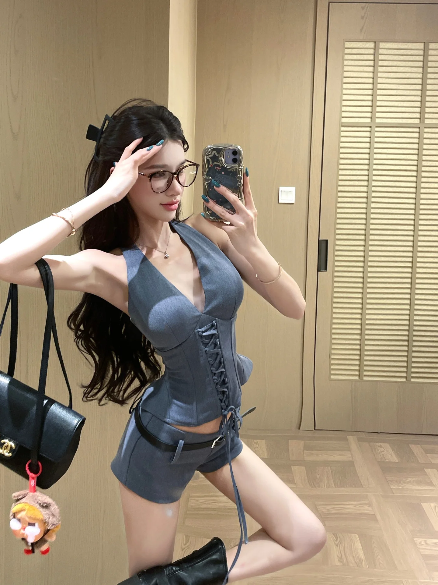 Sexy Spicy Girl Casual Summer Design Pure Desire Grey Fishbone Bra And Vest Shorts Set Women's Fashion plus Size Ensemble
Sexy Spicy Girl Casual Summer Design Pure Desire Grey Fishbone Bra And Vest Shorts Set Women's Fashion plus Size Ensemble