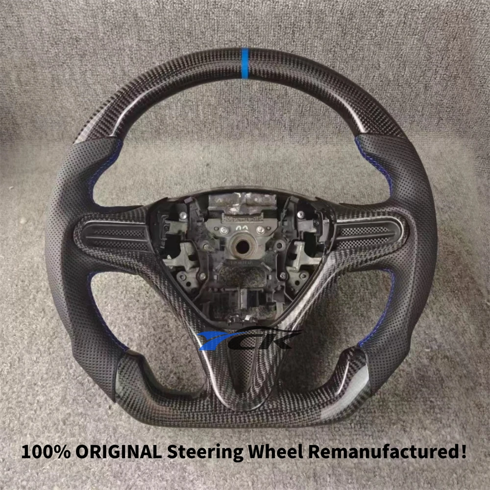 Custom Perforated Leather Real Carbon Fiber Steering Wheel Blue Strip Fit For City 2009-2013 Remanufactured Auto Accessory
Custom Perforated Leather Real Carbon Fiber Steering Wheel Blue Strip Fit For City 2009-2013 Remanufactured Auto Accessory
