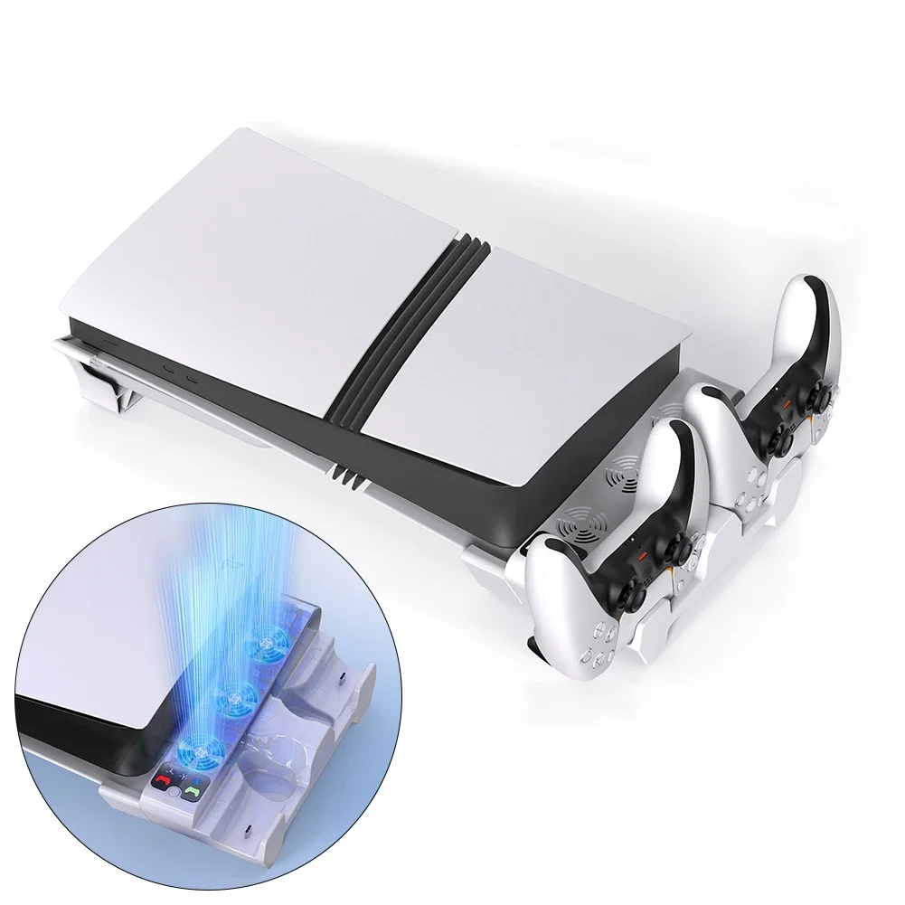 Game Handle Horizontal Cooling Charging Bracket Dual Charger Multi Functional Cooling Base For PS5 Pro/Slim Gaming Accessories
Game Handle Horizontal Cooling Charging Bracket Dual Charger Multi Functional Cooling Base For PS5 Pro/Slim Gaming Accessories