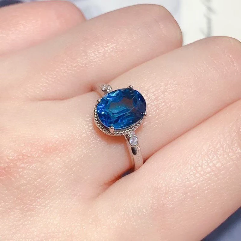 Real Natural Topaz Ring with Certificate 9mm * 7mm 2ct Genuine London Blue Topaz Silver Jewelry with 18K Gold Plating
Real Natural Topaz Ring with Certificate 9mm * 7mm 2ct Genuine London Blue Topaz Silver Jewelry with 18K Gold Plating