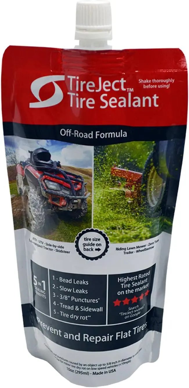 Off-Road Tire Sealant Refill (10oz) - Fix & Prevent Flat Tires for ATV, UTV, Lawn Mower, Golf Cart, Tractor
Off-Road Tire Sealant Refill (10oz) - Fix & Prevent Flat Tires for ATV, UTV, Lawn Mower, Golf Cart, Tractor
