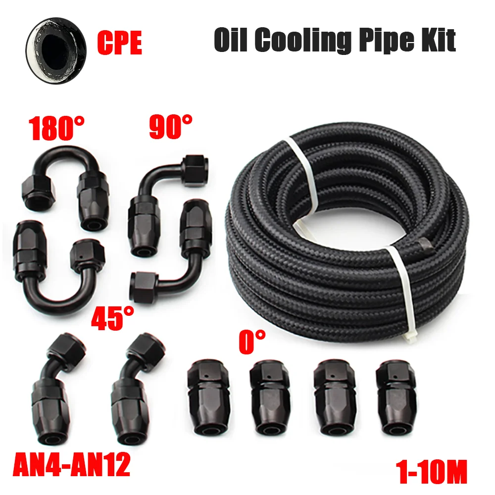 1-10M AN4 AN6 AN8 AN10 AN12 Fuel Connector Hose End 0+45+90+180 Degree Braided Black CPE Oil Fuel Hose With Clamp
1-10M AN4 AN6 AN8 AN10 AN12 Fuel Connector Hose End 0+45+90+180 Degree Braided Black CPE Oil Fuel Hose With Clamp