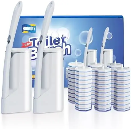 Disposable Toilet Brush System - 2 Wands + 60 Refill Pads, Wall-Mounted Toilet Cleaner Kit
Disposable Toilet Brush System - 2 Wands + 60 Refill Pads, Wall-Mounted Toilet Cleaner Kit