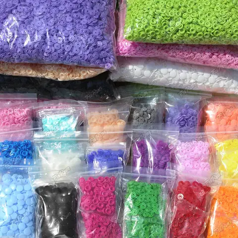200Sets Snap Buttons T5 Round Plastic Button for Clothes Press Stud Fasteners DIY Kids Diapers Bibs Wholesale