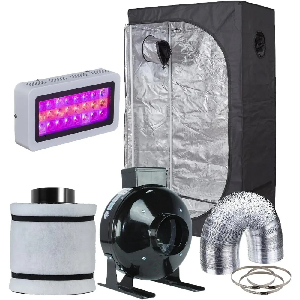 Grow Tent Complete System LED 300W Grow Light 36''x20''x63'' Grow Tent 4" Filter Fan Ventilation Combo Hydroponic Growing System
Grow Tent Complete System LED 300W Grow Light 36''x20''x63'' Grow Tent 4" Filter Fan Ventilation Combo Hydroponic Growing System