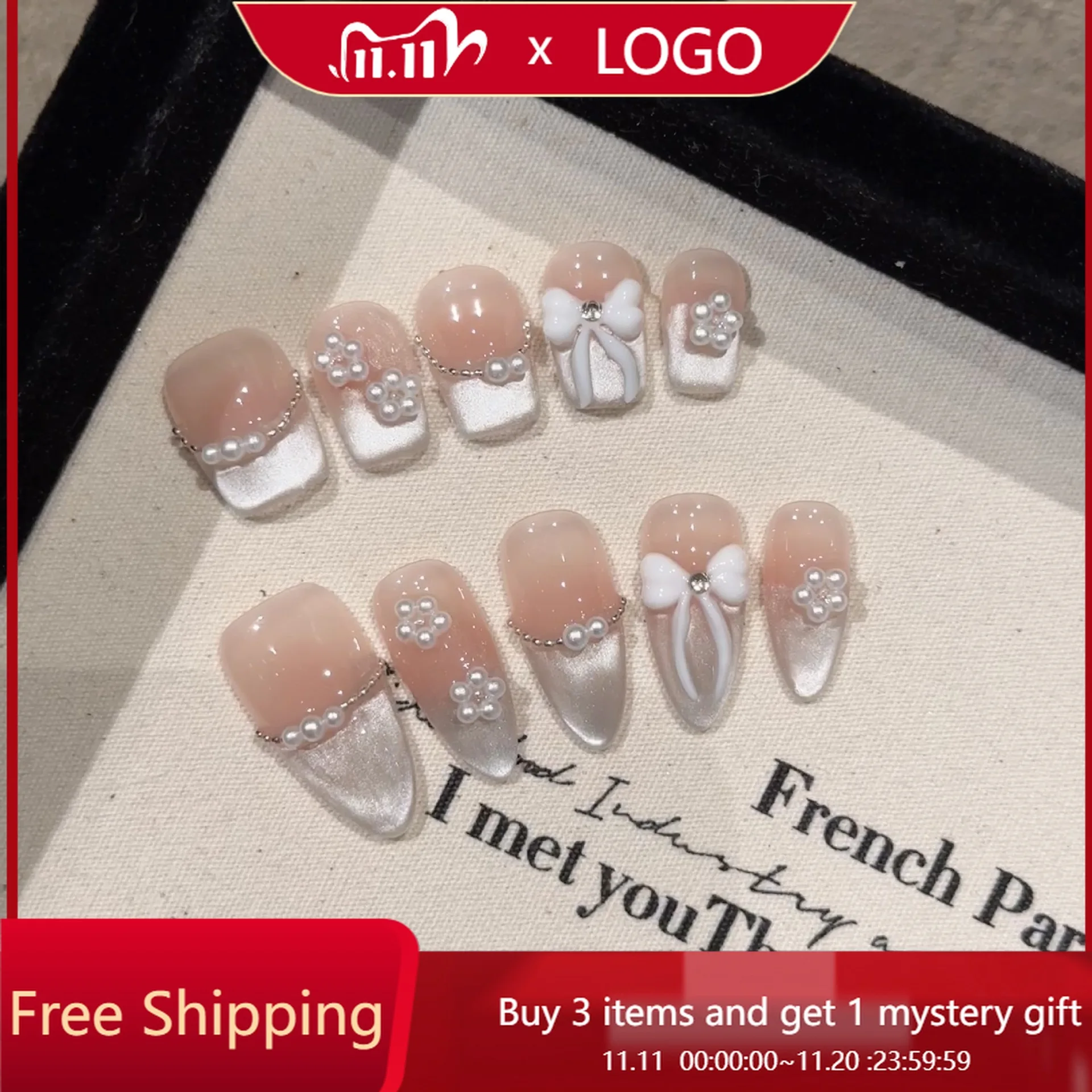 10pcs Medium-Long French Press-On Fake Nails Handmade Butterfly Wearable Summer Cream Style Self-Adhesive False Nails for Women
10pcs Medium-Long French Press-On Fake Nails Handmade Butterfly Wearable Summer Cream Style Self-Adhesive False Nails for Women