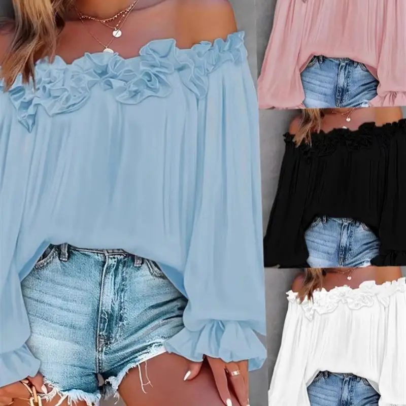 Женская футболка с открытыми плечами, свободного кроя, из полиэстера, в горошек, весенняя коллекция, модная
Женская футболка с открытыми плечами, свободного кроя, из полиэстера, в горошек, весенняя коллекция, модная