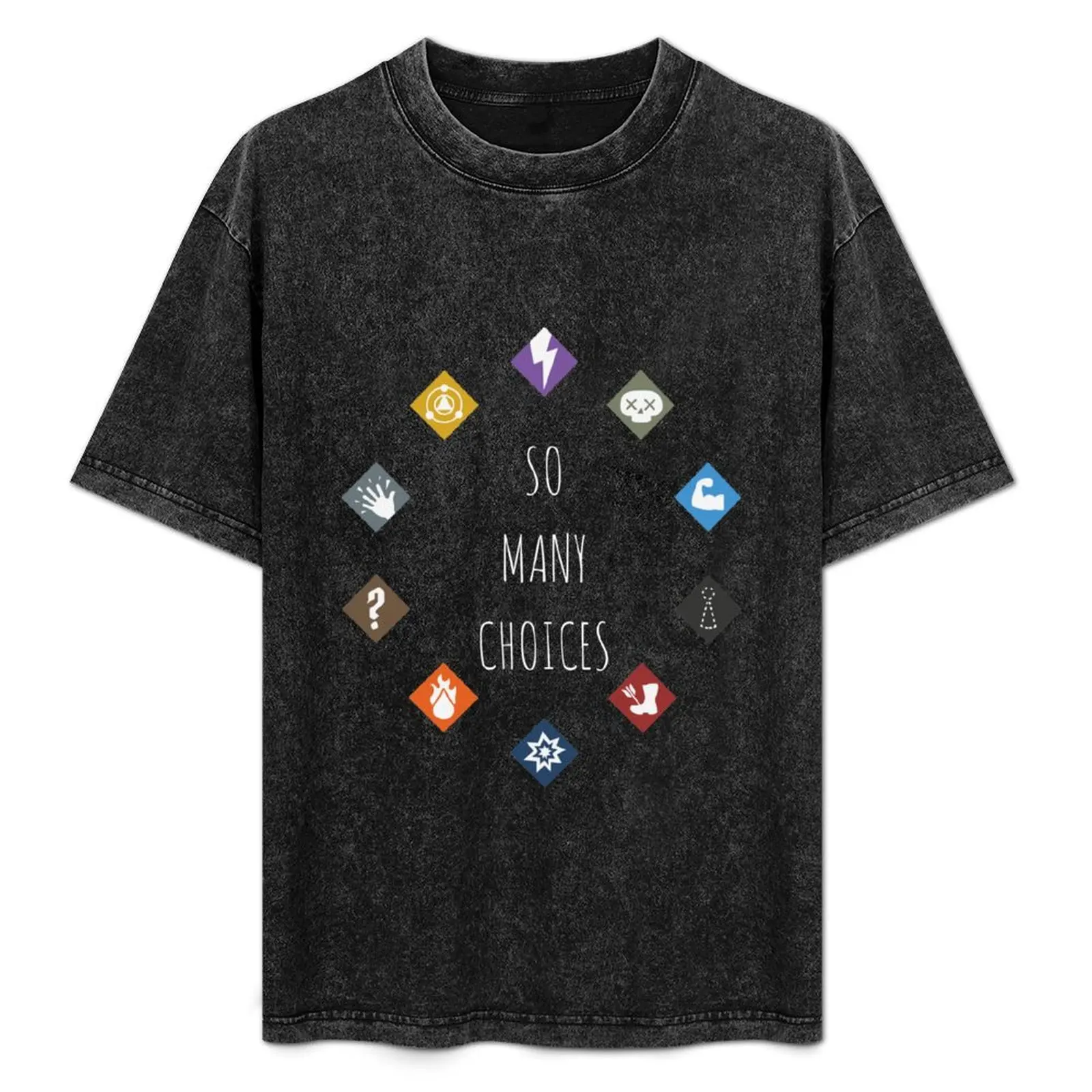 Gloomhaven So Many Choices - Board Game Inspired Graphic - Tabletop Gaming T-Shirt Casual Streetwear Short Sleeve Tee
Gloomhaven So Many Choices - Board Game Inspired Graphic - Tabletop Gaming T-Shirt Casual Streetwear Short Sleeve Tee