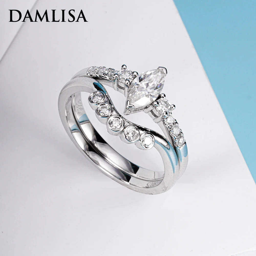 DAMLISA 4x8mm Marquise Cut 0.5ct D Color Full Moissanite Row Rings Set For Women S925 Sterling Silver Band Plated 18K Jewelry
DAMLISA 4x8mm Marquise Cut 0.5ct D Color Full Moissanite Row Rings Set For Women S925 Sterling Silver Band Plated 18K Jewelry