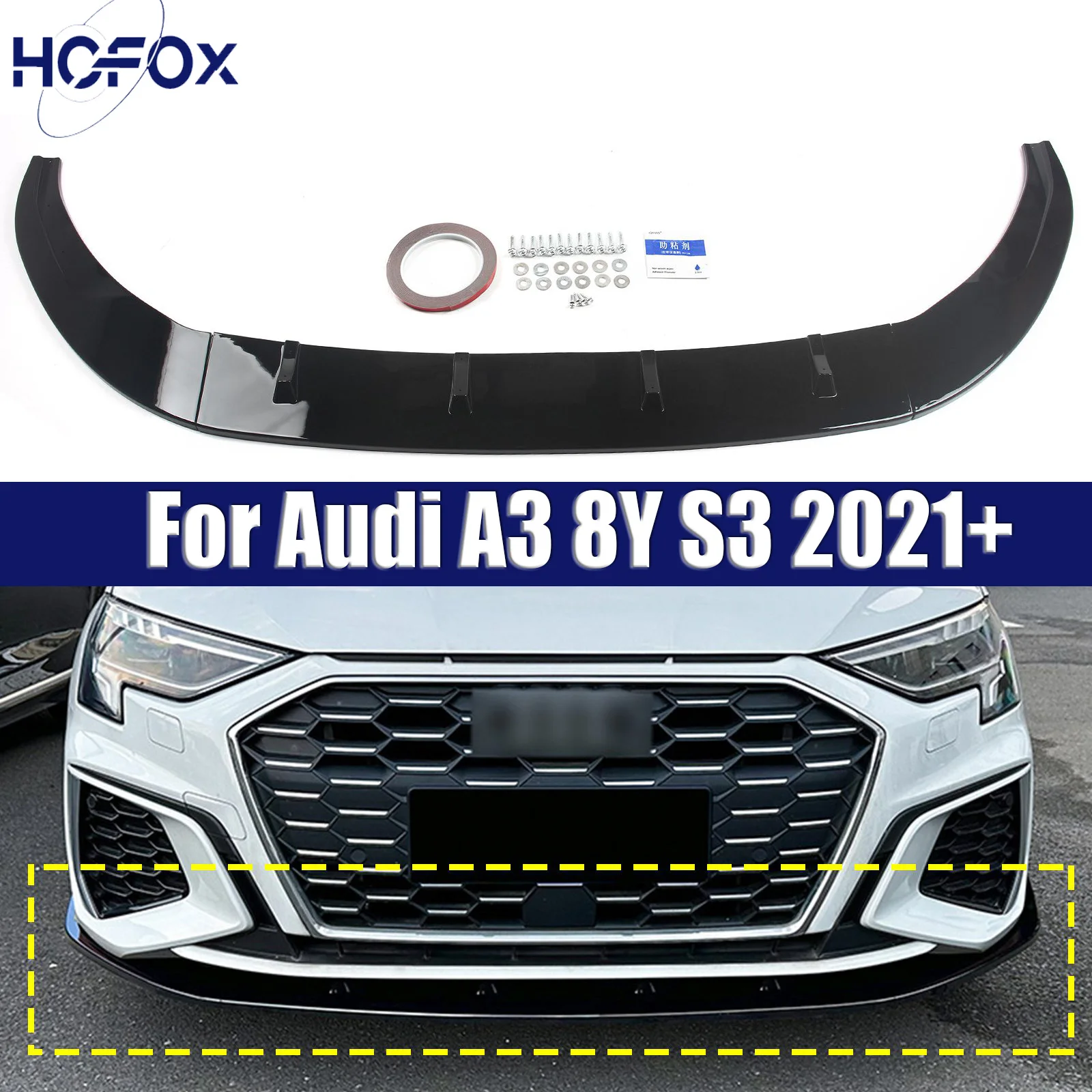For Audi A3 8Y S3 2021+Black Front Bumper Lip Spoiler Splitter Tuning Canard Lip Diffuser
For Audi A3 8Y S3 2021+Black Front Bumper Lip Spoiler Splitter Tuning Canard Lip Diffuser