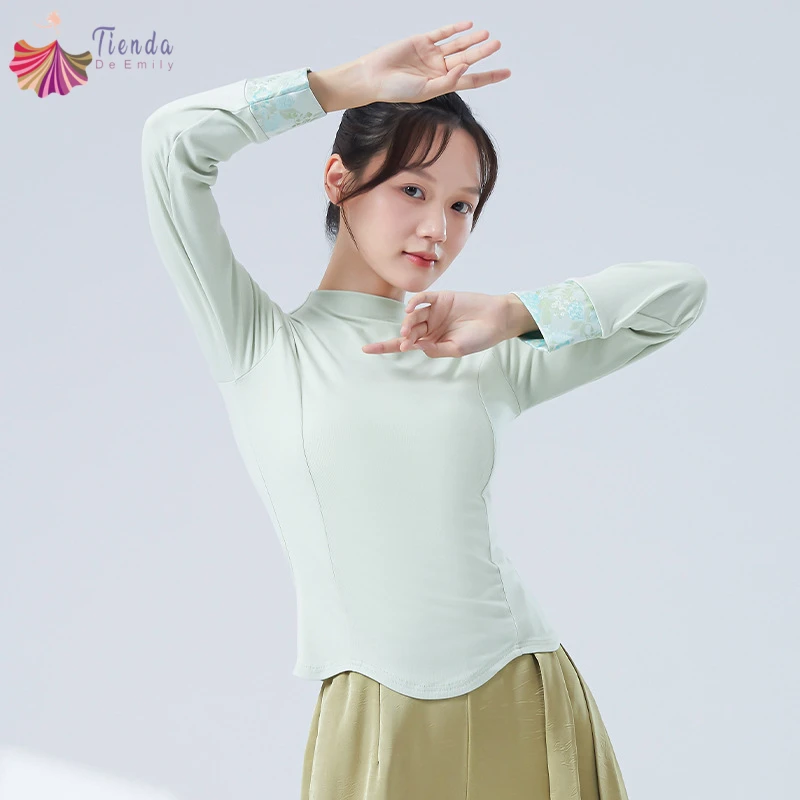 Топы для классических танцев, женские топы с высоким воротником и вышивкой, тренировочная одежда с длинными рукавами, блузка для выступлений в китайском традиционном стиле
Топы для классических танцев, женские топы с высоким воротником и вышивкой, тренировочная одежда с длинными рукавами, блузка для выступлений в китайском традиционном стиле