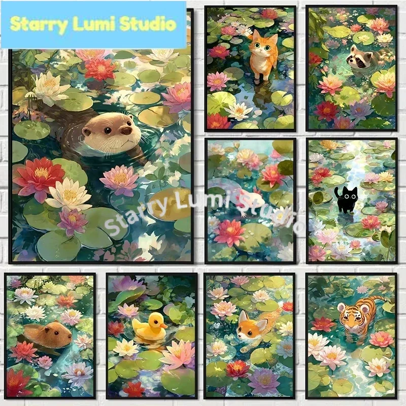 5D DIY Cute Animals in Lily Pond Poster Otter Axolotl Cat Cub Diamond Painting Wall Art Pictures for Living Room Home Decor
5D DIY Cute Animals in Lily Pond Poster Otter Axolotl Cat Cub Diamond Painting Wall Art Pictures for Living Room Home Decor