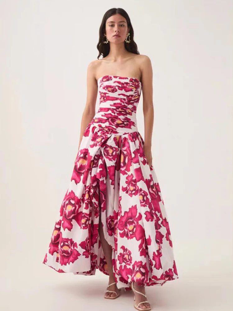 Vintage print sexy drop shoulder pleat with chest high waist dress 2025 summer women's new dress fashion loose irregular skirt
Vintage print sexy drop shoulder pleat with chest high waist dress 2025 summer women's new dress fashion loose irregular skirt