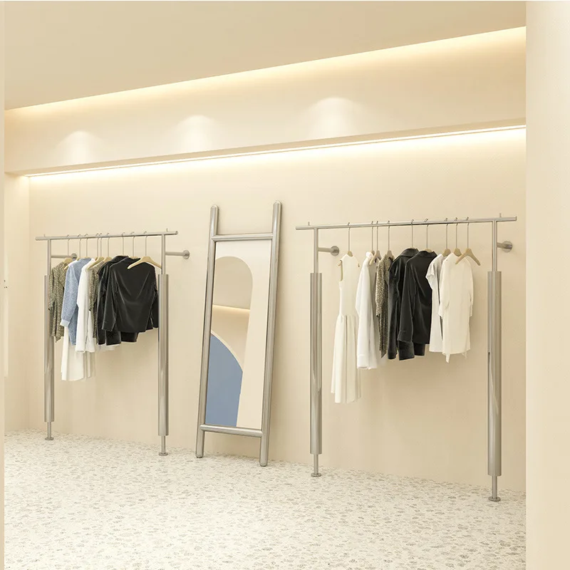Customized. Stainless Steel Wall Floor-Type Coat Hanger Side Hanging Children's Clothing Women's Clothing Store Goods Shelf Clot
Customized. Stainless Steel Wall Floor-Type Coat Hanger Side Hanging Children's Clothing Women's Clothing Store Goods Shelf Clot