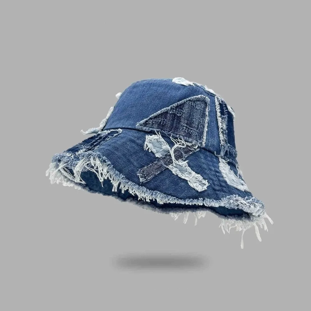 Niche Japanese Denim Bucket Hat Patched Splicing Retro Fisherman Hat Beggar Style Bule Sun Protection Basin Cap Unisex
Niche Japanese Denim Bucket Hat Patched Splicing Retro Fisherman Hat Beggar Style Bule Sun Protection Basin Cap Unisex