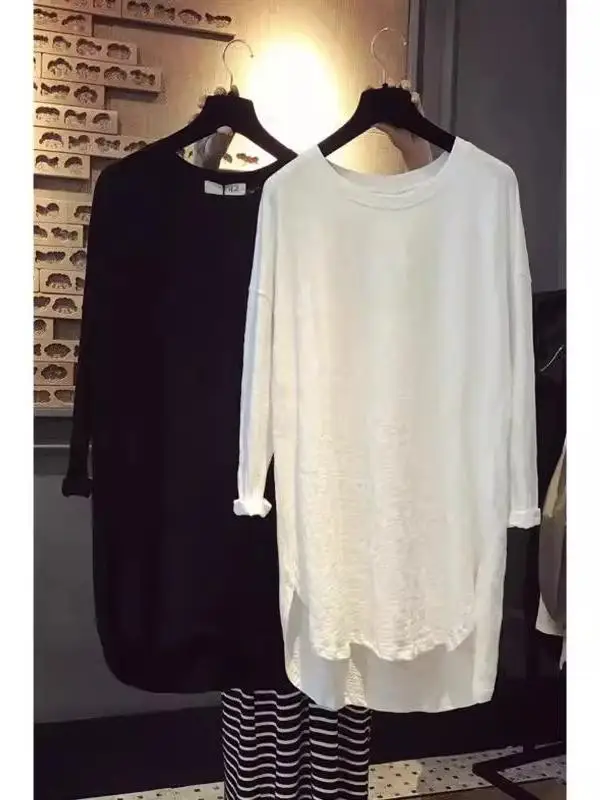 plus Size Bamboo Cotton Long Sleeve T-Shirt Dress Women's Loose Midi Base Shirt Spring Commute Style Color Korean Version
plus Size Bamboo Cotton Long Sleeve T-Shirt Dress Women's Loose Midi Base Shirt Spring Commute Style Color Korean Version