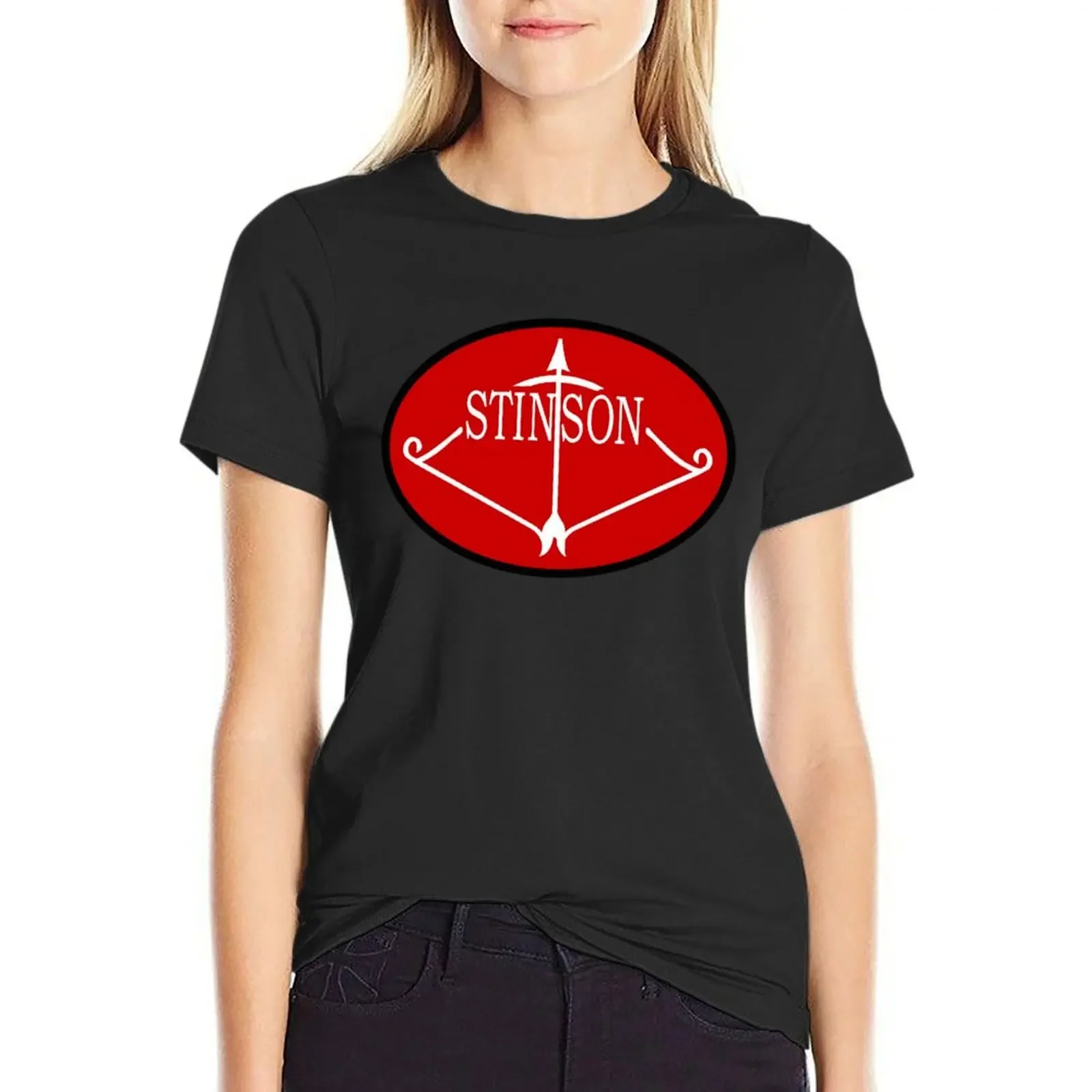 Stinson Aircraft Company Logo T-Shirt summer top blanks funnys Female clothing fashion woman blouse 2025
Stinson Aircraft Company Logo T-Shirt summer top blanks funnys Female clothing fashion woman blouse 2025