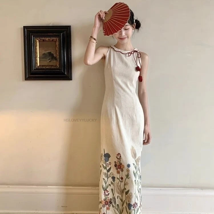 Chinese Style Qipao Modified National Girl Floral Dress Daily Young Slim Fit Elegant Long Dress New Chinese Style Cheongsam
Chinese Style Qipao Modified National Girl Floral Dress Daily Young Slim Fit Elegant Long Dress New Chinese Style Cheongsam