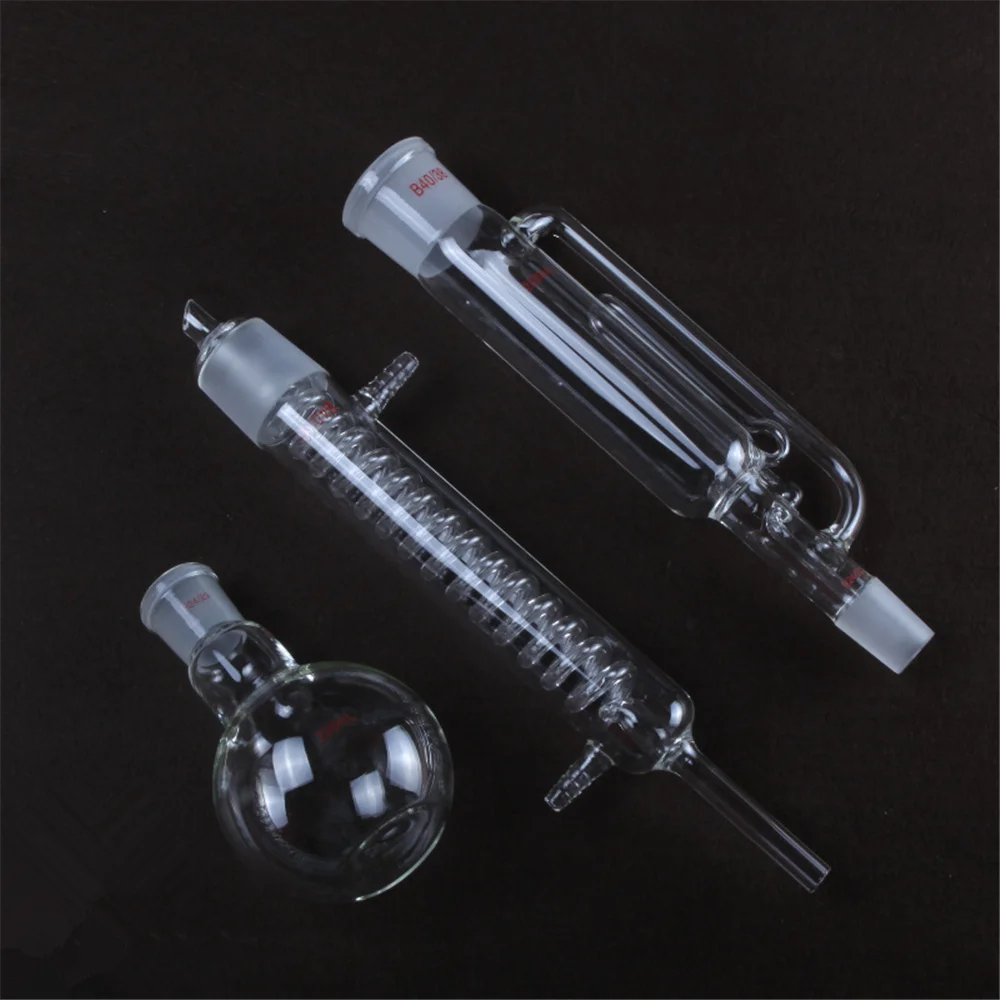 60ml,Glass Soxhlet Extractor body & Graham Condenser Snake Shape Condenser ,1 Flat Bottom Flasks for Lipid Extraction
60ml,Glass Soxhlet Extractor body & Graham Condenser Snake Shape Condenser ,1 Flat Bottom Flasks for Lipid Extraction