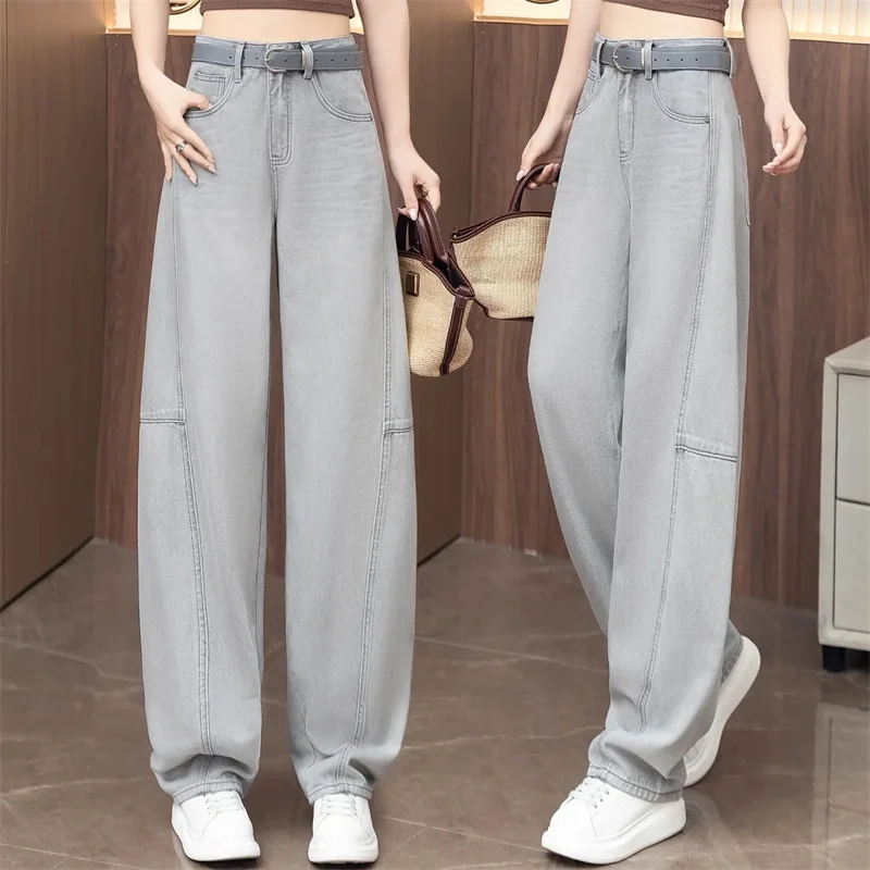 Summer Style High Waist Wide Leg Jeans Female Casual All-match Temperament Cowboy Grey machete Straight Mopping Pants Ladies
Summer Style High Waist Wide Leg Jeans Female Casual All-match Temperament Cowboy Grey machete Straight Mopping Pants Ladies