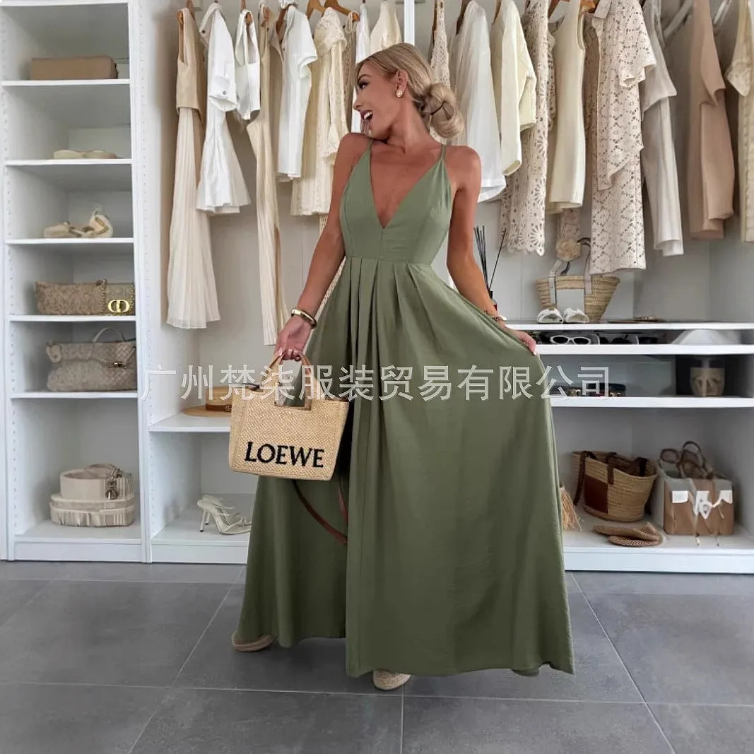 Fashion Sleeveless Dress Summer Backless Long Dresses for Women Beach Vacation Bodycon Jumpsuit Playsuit
Fashion Sleeveless Dress Summer Backless Long Dresses for Women Beach Vacation Bodycon Jumpsuit Playsuit