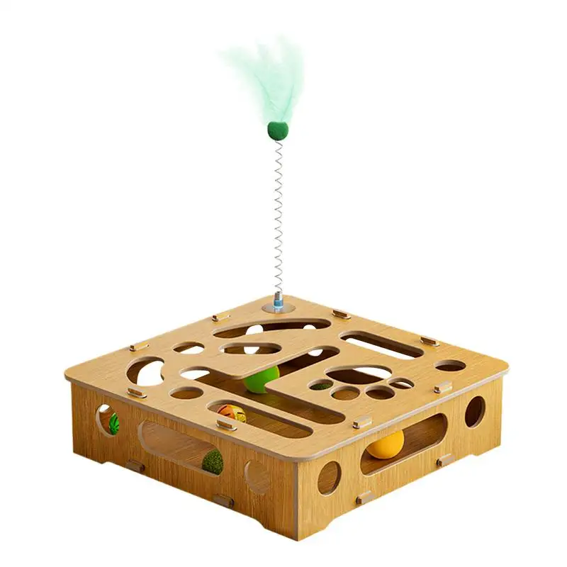 Cat Puzzle Toys For Indoor Cats Cat Toy Wooden Puzzle Box With Feather And Balls Indoor Sports Entertainment Hunting Cat Toys
Cat Puzzle Toys For Indoor Cats Cat Toy Wooden Puzzle Box With Feather And Balls Indoor Sports Entertainment Hunting Cat Toys