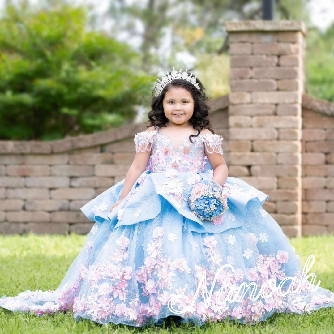 Luxury Blue Flower Girl Dress For Wedding Lace Appliques Girl Birthday Party Gown with Bow First Communion Gowns Customized
Luxury Blue Flower Girl Dress For Wedding Lace Appliques Girl Birthday Party Gown with Bow First Communion Gowns Customized