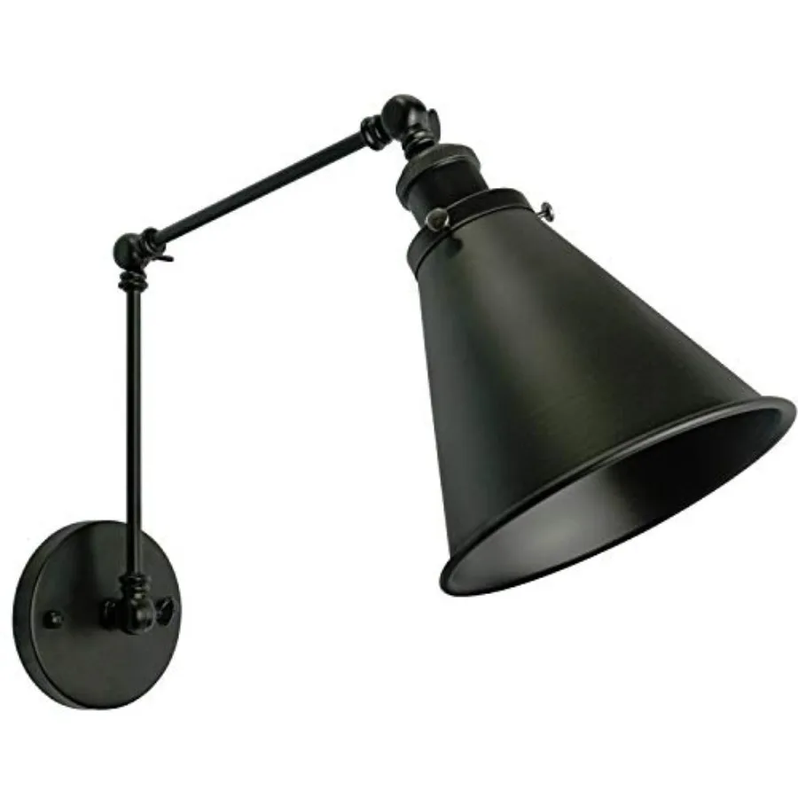 Industrial Black Finish Wall Sconce Arm Angle Adjustable E26 Base 1-Light Wall Lamp for Bedroom, Living Room, Study Room, Offic
Industrial Black Finish Wall Sconce Arm Angle Adjustable E26 Base 1-Light Wall Lamp for Bedroom, Living Room, Study Room, Offic
