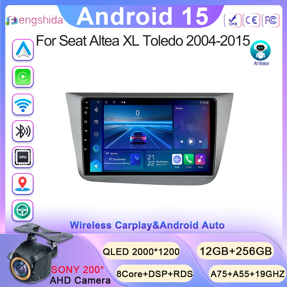 Android 15 For Seat Altea XL Toledo 2004-2015 Car Radio Carplay Auto Multimedia Video Player GPS Navigation Head Unit Stereo 4G
Android 15 For Seat Altea XL Toledo 2004-2015 Car Radio Carplay Auto Multimedia Video Player GPS Navigation Head Unit Stereo 4G