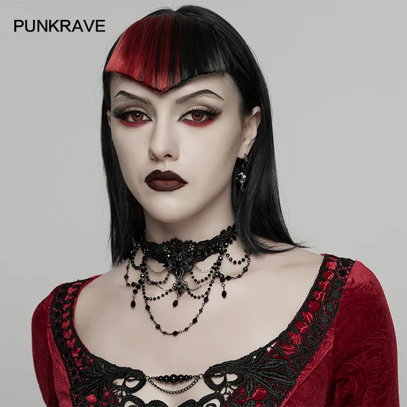Женское готическое ожерелье PUNK RAVE с крестом и кружевом, украшенное стеклянными бусинами, цепочками и подвесками, стильные аксессуары для индивидуального образа
Женское готическое ожерелье PUNK RAVE с крестом и кружевом, украшенное стеклянными бусинами, цепочками и подвесками, стильные аксессуары для индивидуального образа