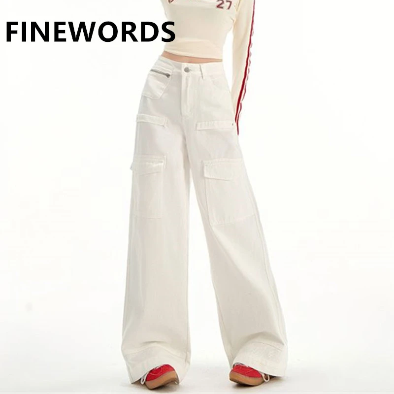 FINEWORDS Vintage Korean White Jeans Women Easymatch High Waist Jeans Baggy Streetwear Wide Leg Jeans
FINEWORDS Vintage Korean White Jeans Women Easymatch High Waist Jeans Baggy Streetwear Wide Leg Jeans