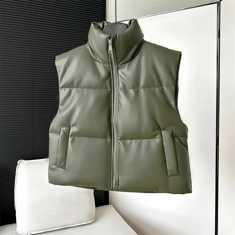 New Down Cotton-Padded Jacket Leather Vest Women's Autumn And Winter Loose Joker Fashion Korean Version Vest Casual Coat
New Down Cotton-Padded Jacket Leather Vest Women's Autumn And Winter Loose Joker Fashion Korean Version Vest Casual Coat