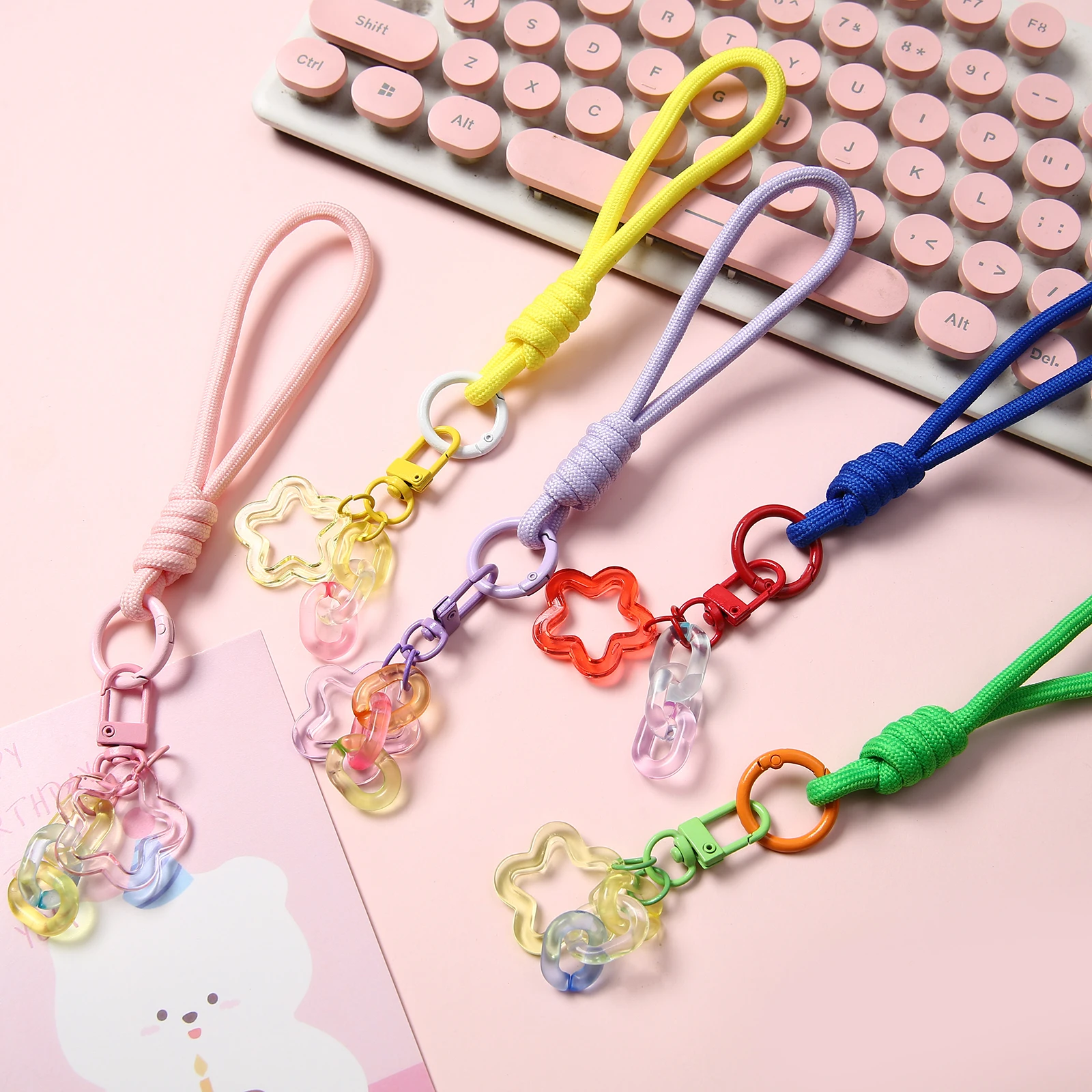1/2/5/10/20 pcs Colorful Braided Lanyard Keychain with Flower Pandent Unisex Anti-Lost Wrist Strap Paracord With Key Ring
1/2/5/10/20 pcs Colorful Braided Lanyard Keychain with Flower Pandent Unisex Anti-Lost Wrist Strap Paracord With Key Ring