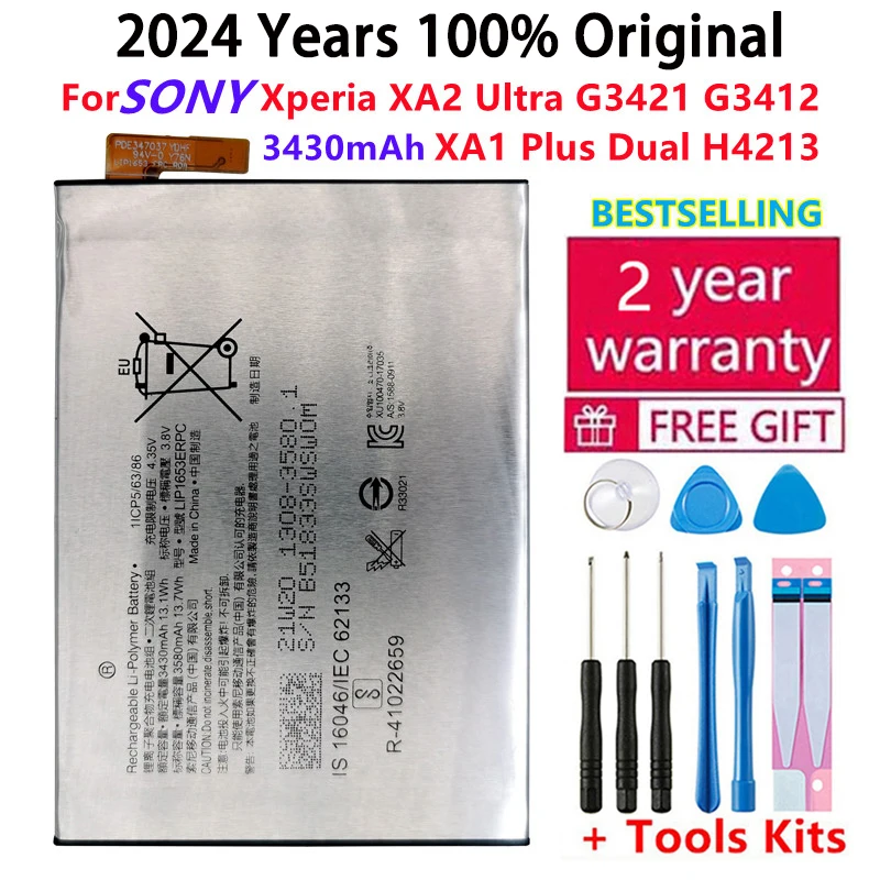 100% Original For SONY Xperia XA2 Ultra G3421 G3412 XA1 Plus Dual H4213 High Quality LIP1653ERPC 3430mAh Battery Bateria+Tools
100% Original For SONY Xperia XA2 Ultra G3421 G3412 XA1 Plus Dual H4213 High Quality LIP1653ERPC 3430mAh Battery Bateria+Tools