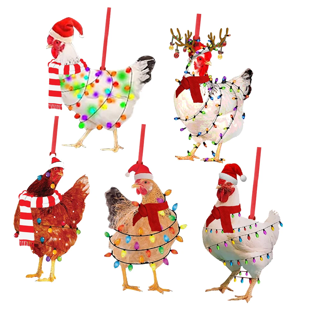 5 Pcs Christmas Rooster Ornaments Wooden Hanging Decor for Xmas Tree Party DIY Craft Gifts Festive Home Decoration
5 Pcs Christmas Rooster Ornaments Wooden Hanging Decor for Xmas Tree Party DIY Craft Gifts Festive Home Decoration