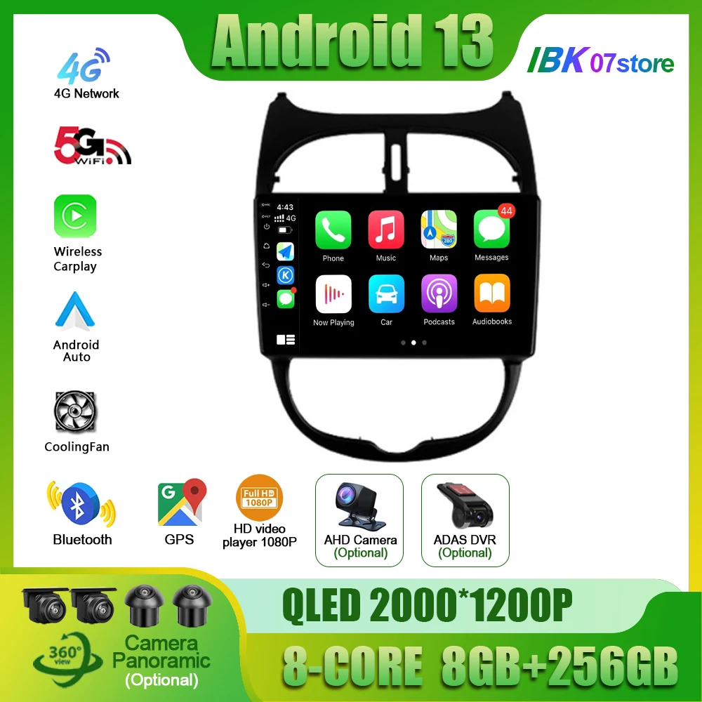 Auto HDR Android 13 For Peugeot 206 1998-2012 Head Unit Screen Wireless Carplay 2 Din Stereo Radio Multimedia Center Screen
Auto HDR Android 13 For Peugeot 206 1998-2012 Head Unit Screen Wireless Carplay 2 Din Stereo Radio Multimedia Center Screen