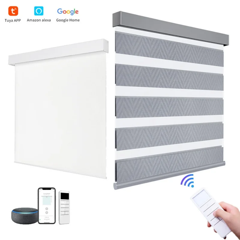 Hot Sale Multiple Color Easy To Clean Day Night Fabric Solar Charging Panel App Control Electric Roller Zebra Blinds For Bedroom
Hot Sale Multiple Color Easy To Clean Day Night Fabric Solar Charging Panel App Control Electric Roller Zebra Blinds For Bedroom