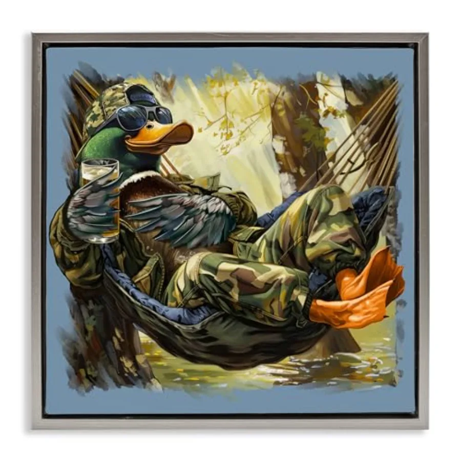 Mallard Hammock in Camo Framed Floater Canvas Wall Art design by Jim Baldwin 18 x 18
Mallard Hammock in Camo Framed Floater Canvas Wall Art design by Jim Baldwin 18 x 18
