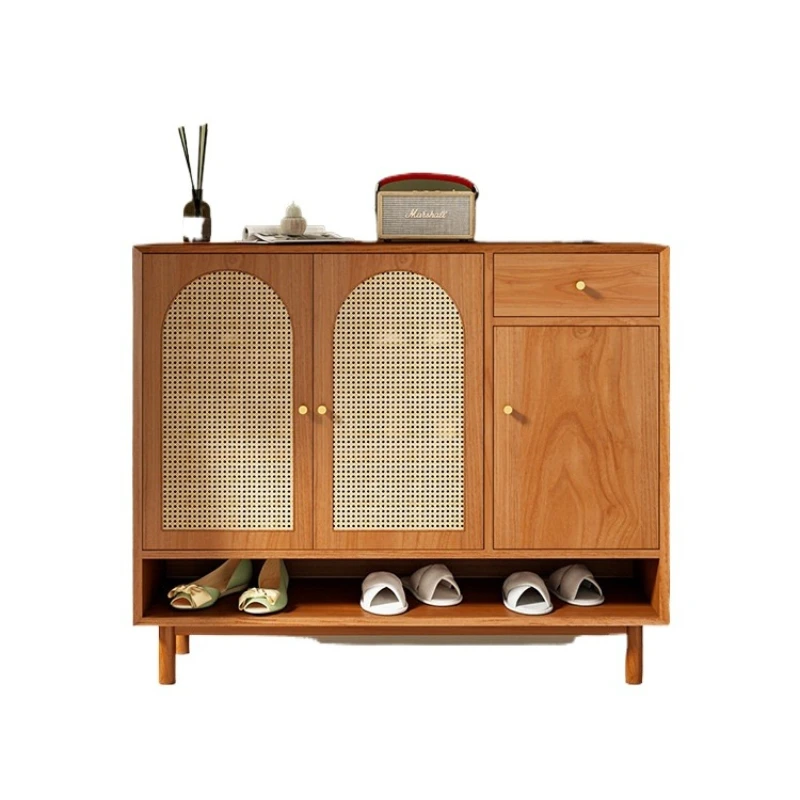 Solid wood shoe cabinet, Nordic Japanese-style rattan household simple modern storage, entrance side cabinet
Solid wood shoe cabinet, Nordic Japanese-style rattan household simple modern storage, entrance side cabinet