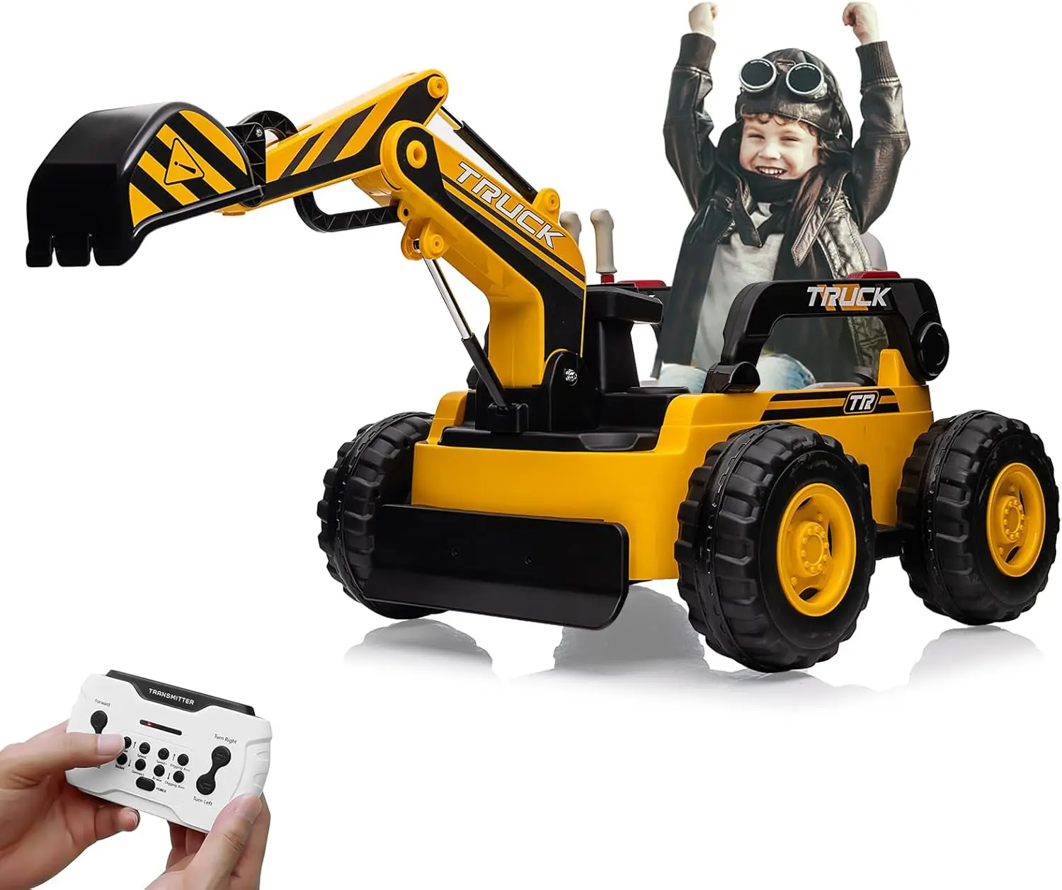 12V Kids Ride On Excavator Digger Truck with Remote Control & Electric Digging Arm, 12V 10Ah Large Battery, 4x75W Motors,Led Tai
12V Kids Ride On Excavator Digger Truck with Remote Control & Electric Digging Arm, 12V 10Ah Large Battery, 4x75W Motors,Led Tai