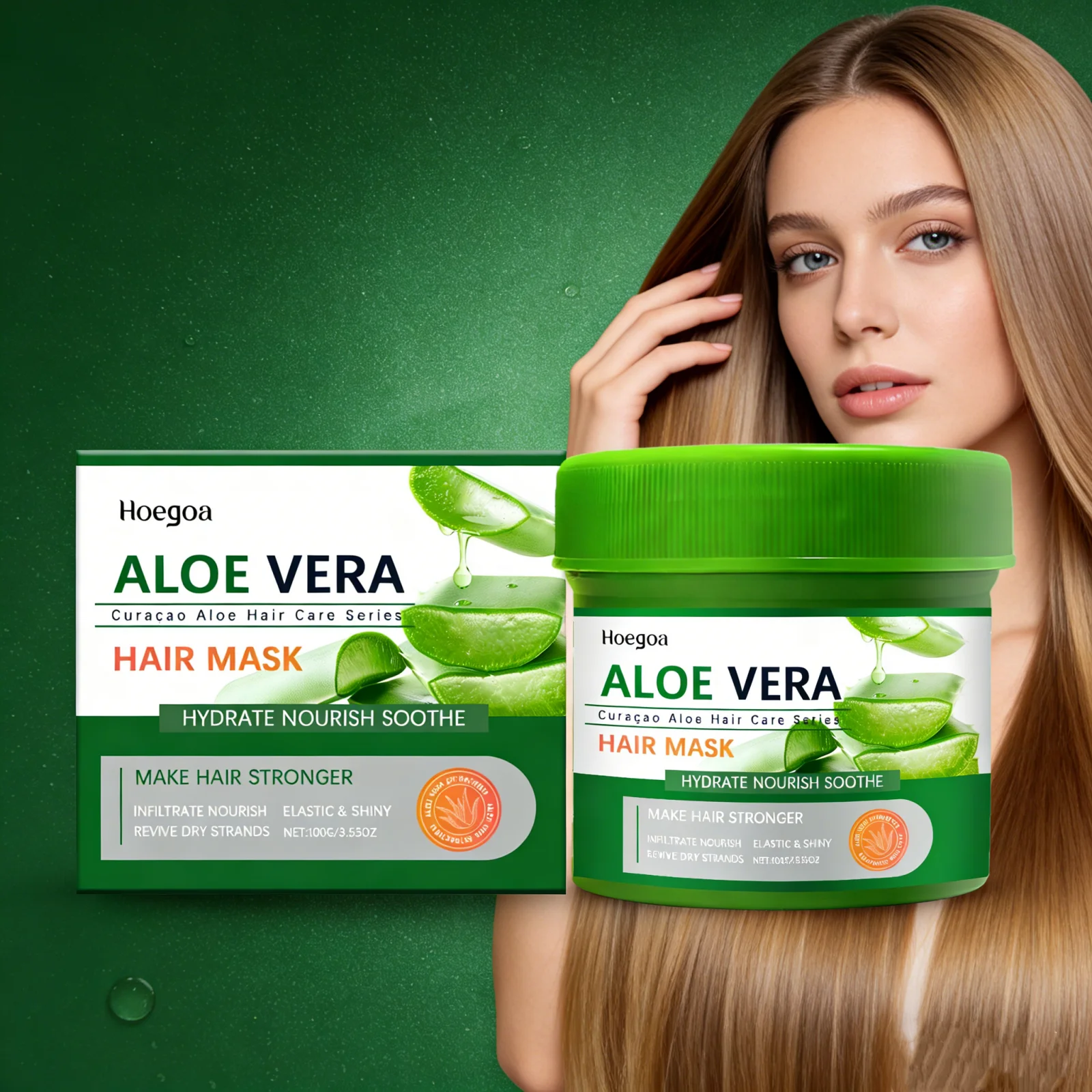 Deep Hydration Hair Mask Natural Aloe Vera Extractive Nourishing Soothe Dry Strands Elastic Shiny Repair Damaged Hair Care Mask
Deep Hydration Hair Mask Natural Aloe Vera Extractive Nourishing Soothe Dry Strands Elastic Shiny Repair Damaged Hair Care Mask