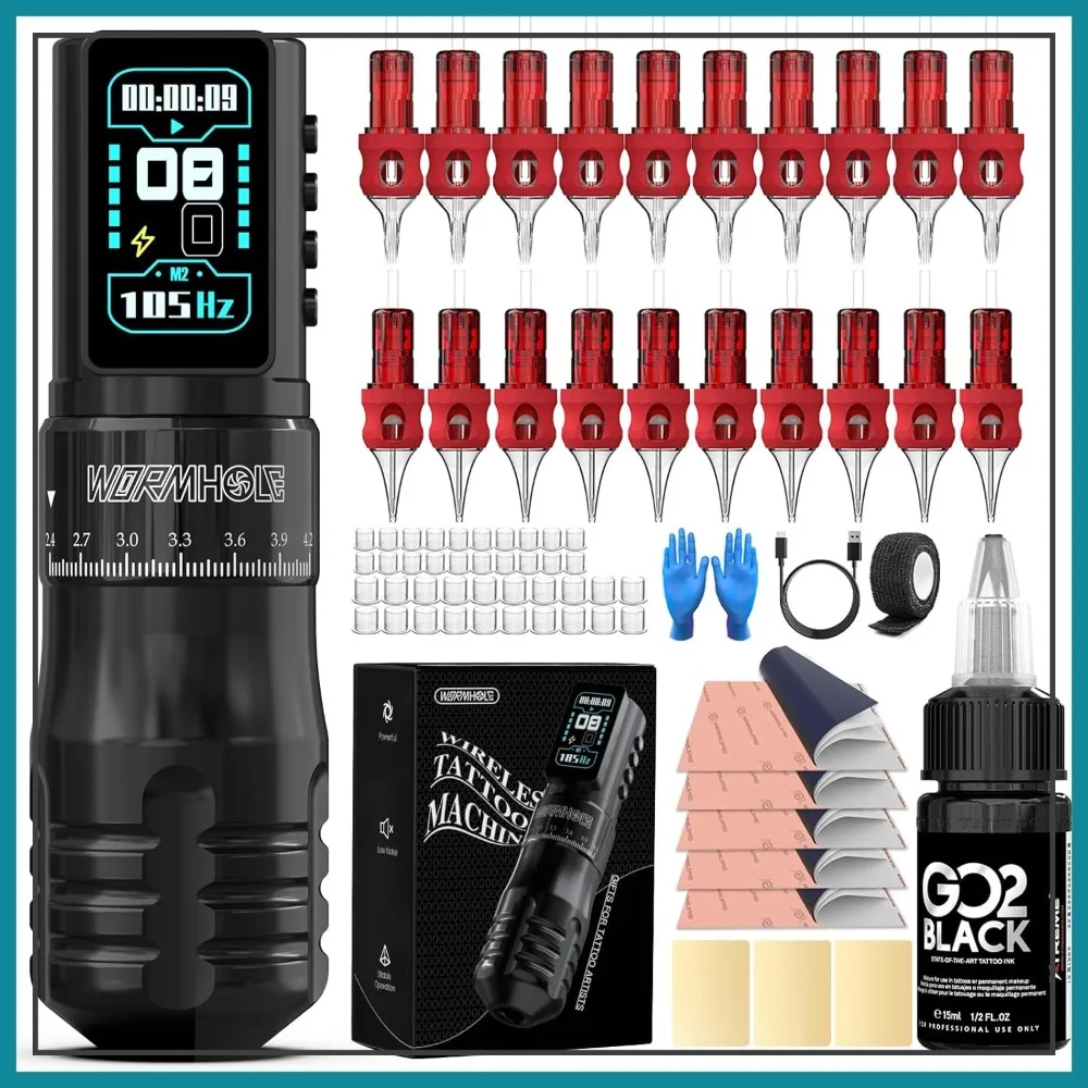 Wireless Tattoo Pen Kit, 2300mAh Battery, Adjustable Rotary Gun with Ink, Complete Set for Artists
Wireless Tattoo Pen Kit, 2300mAh Battery, Adjustable Rotary Gun with Ink, Complete Set for Artists