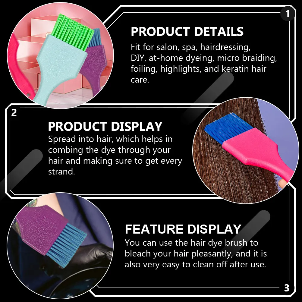 3Pcs Hair Dye Brush Professional Applicator Tint Brush for Home Salon Hair Color Coloring Barber Tools Highlights Keratin Spa
3Pcs Hair Dye Brush Professional Applicator Tint Brush for Home Salon Hair Color Coloring Barber Tools Highlights Keratin Spa
