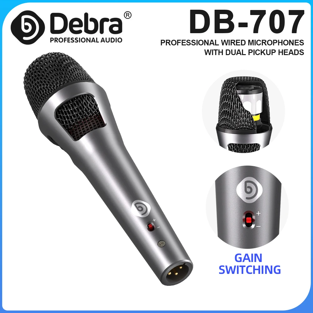Профессиональный проводной динамический микрофон Debra DB-707, поддержка микрофона с питанием от фантомного питания 48В, переключатель режима усиления, для прямых трансляций, выступлений группы
Профессиональный проводной динамический микрофон Debra DB-707, поддержка микрофона с питанием от фантомного питания 48В, переключатель режима усиления, для прямых трансляций, выступлений группы