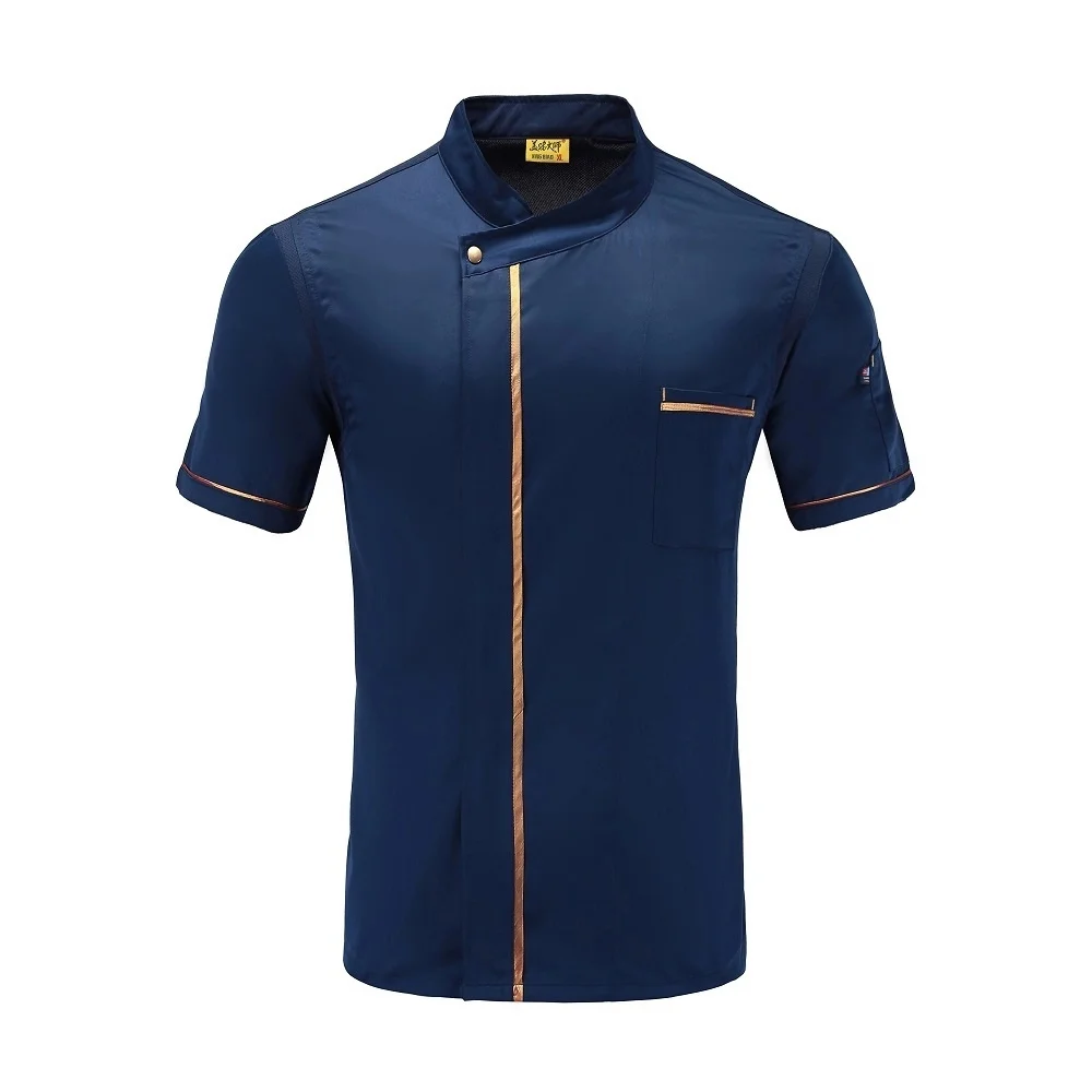 New Summer Gold Line Short Sleeved Chef Uniform Housewife Cooking Clothing Restaurant Cafe Food Service Barber Shop Work Uniform
New Summer Gold Line Short Sleeved Chef Uniform Housewife Cooking Clothing Restaurant Cafe Food Service Barber Shop Work Uniform