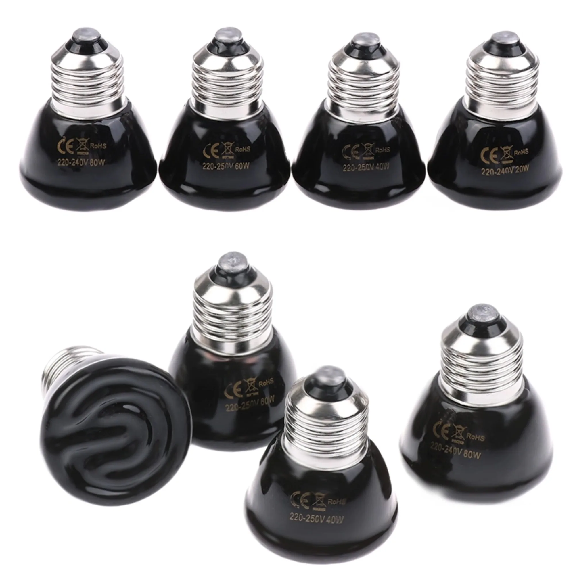 220-240V 20W40W60W80W Far Infrared Heating Lamp Black Ceramic E27 Pet Warmer Bulb Brooder Chickens Tortoise Lizard Reptile Light 
220-240V 20W40W60W80W Far Infrared Heating Lamp Black Ceramic E27 Pet Warmer Bulb Brooder Chickens Tortoise Lizard Reptile Light