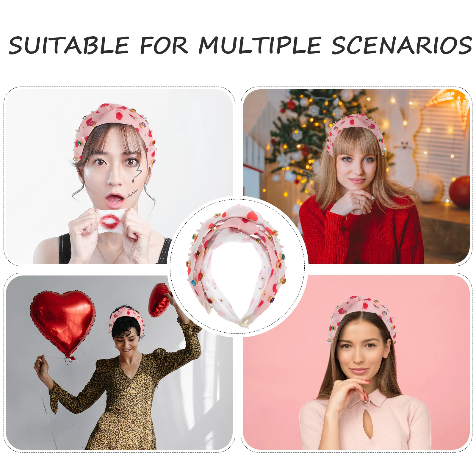 3pcs Pink Heart Headb s for Women Valentine Decorative Wide Knotted Hair Lightweight Comfortable Girls Headdress
3pcs Pink Heart Headb s for Women Valentine Decorative Wide Knotted Hair Lightweight Comfortable Girls Headdress