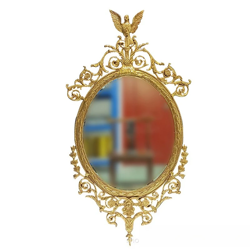 European-style all-copper mirror, bath room, bathroom, full-length mirror, wall-mounted oval retro
European-style all-copper mirror, bath room, bathroom, full-length mirror, wall-mounted oval retro